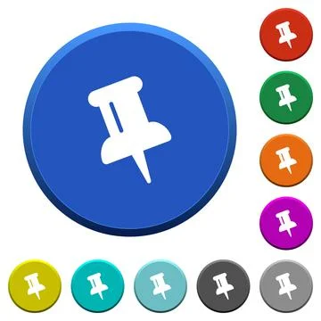 Push pin beveled buttons Stock Illustration