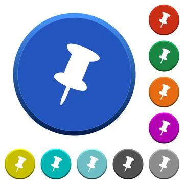 Push pin beveled buttons Stock Illustration