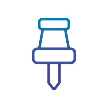 Push pin element office line gradient design Ilustração Stock