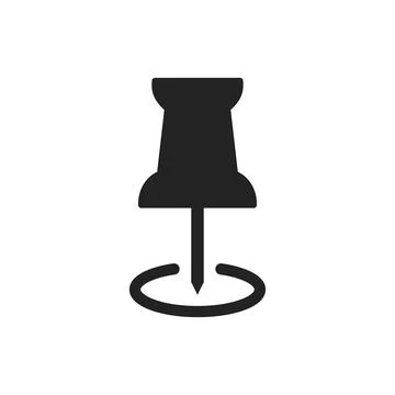 Push pin in flat style. Needle, pinned, attach vector illustration on isola.. Stock Illustration