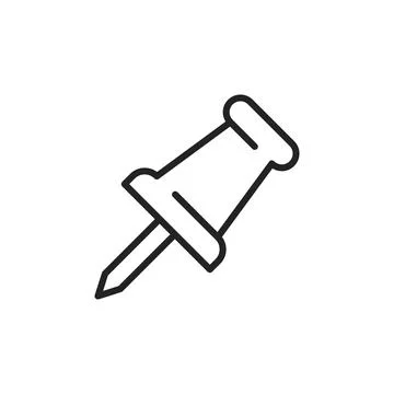 Push pin in flat style. Needle, pinned, attach vector illustration on isola.. Stock Illustration