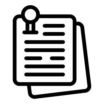 Push pin holding papers together on white background イラスト素材