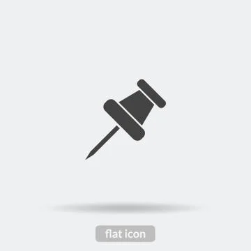 Push pin icon, Black vector is type EPS10 Stock Illustration