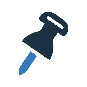 Push pin icon, clip point Illustrazione stock