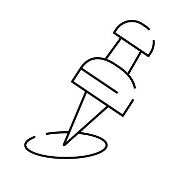 Push pin icon creating location marker on map Illustrazione stock