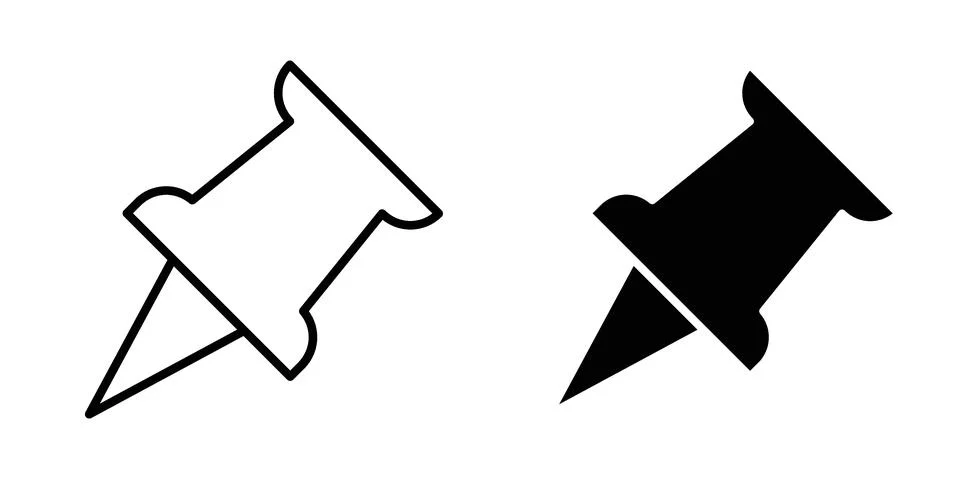 Push pin icon for design projects and web UI Stock Illustration