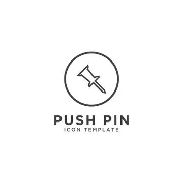 Push pin icon design template Stock Illustration