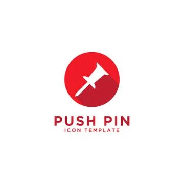 Push pin icon design template Stock Illustration
