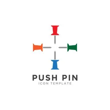 Push pin icon design template Stock Illustration