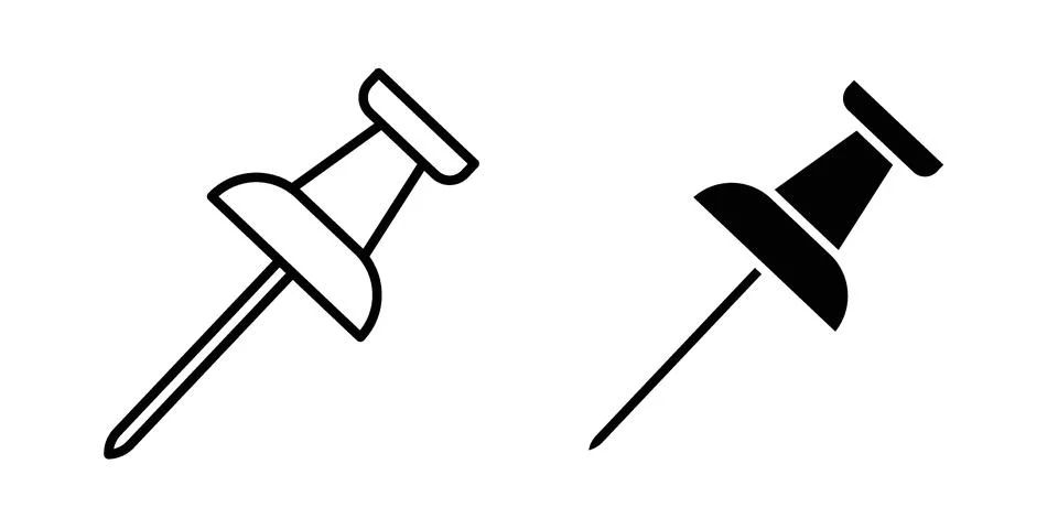 Push pin icon graphic element. web icon set Stock Illustration