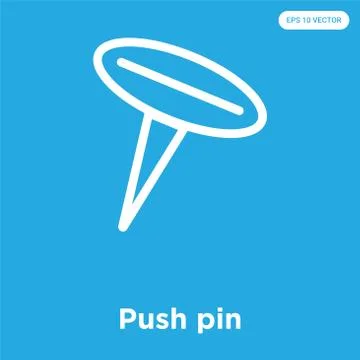 Push pin icon isolated on blue background 無料イラスト素材