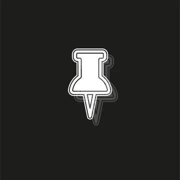 Push pin icon, paper attachment symbol - office tool Stock Illustration