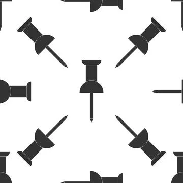 Push pin icon seamless pattern on white background. Thumbtacks sign. Flat design イラスト素材