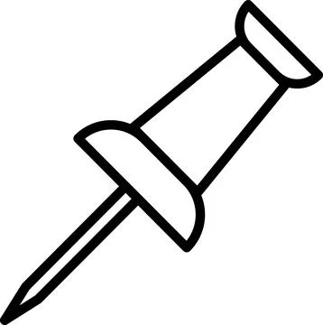 Push pin icon as simple template for web design Stock Photos