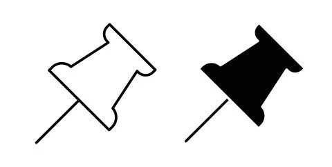 Push pin icon symbol. Flat Vector illustration Stock Illustration
