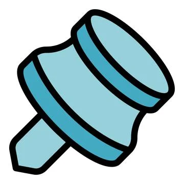 Push pin icon symbolizing note attachment and office supplies Stock Illustration