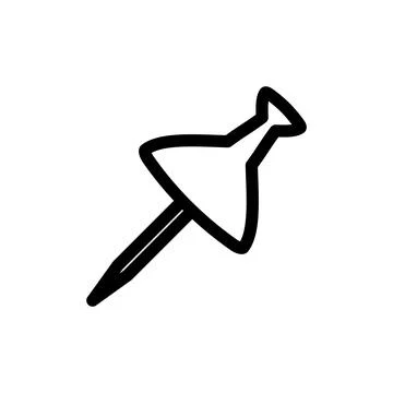 Push pin icon symbolizing note attachment, document organization Stock Illustration