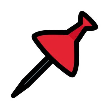 Push pin icon symbolizing note attachment, document organization Stock Illustration
