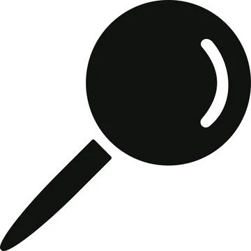 Push pin icon. Thumbtack for note attach . Paperclip symbol. Pushpin flat s.. Stock Illustration