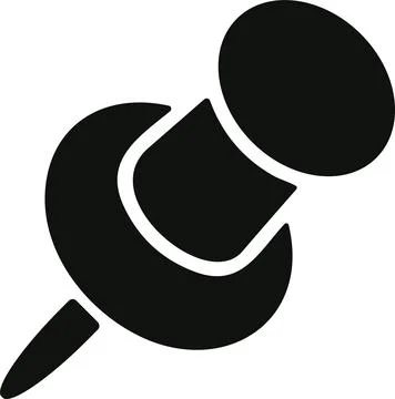 Push pin icon. Thumbtack for note attach . Paperclip symbol. Pushpin flat s.. Stock Illustration