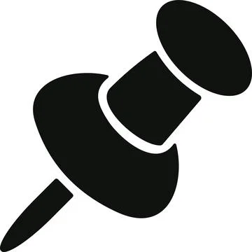 Push pin icon. Thumbtack for note attach . Paperclip symbol. Pushpin flat s.. Stock Illustration