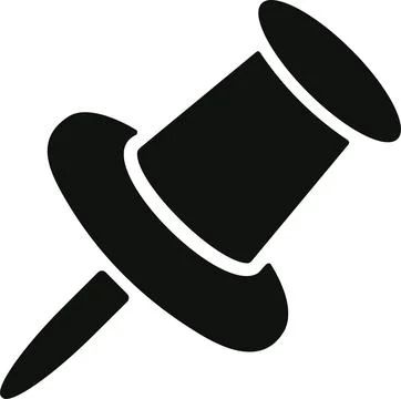 Push pin icon. Thumbtack for note attach. Paperclip symbol. Pushpin flat st.. Stock Illustration