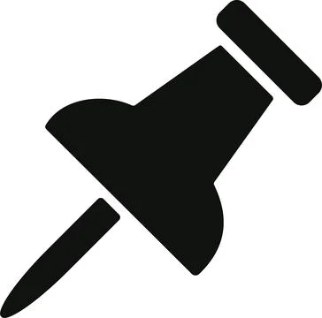 Push pin icon. Thumbtack for note attach . Paperclip symbol. Pushpin flat s.. Stock Illustration