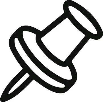 Push pin icon. Thumbtack for note attach . Paperclip symbol. Pushpin flat s.. Stock Illustration