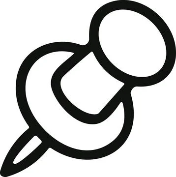 Push pin icon. Thumbtack for note attach . Paperclip symbol. Pushpin flat s.. Illustrazione stock