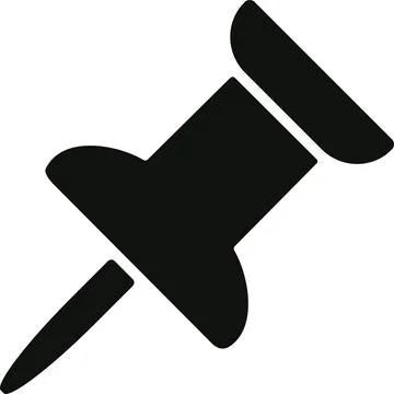 Push pin icon. Thumbtack for note attach . Paperclip symbol. Pushpin flat s.. Stock Illustration