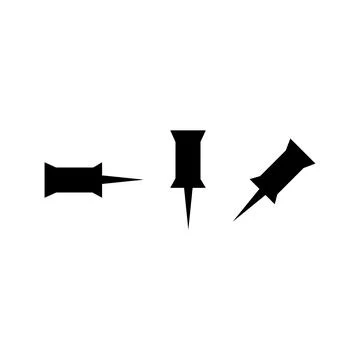 Push pin icon. Thumbtacks icon. Vector illustration. Design element of pin Stock Illustration