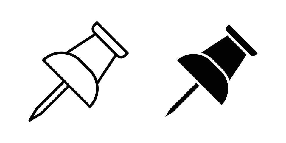 Push pin icon vector design illustrations Stock Illustration