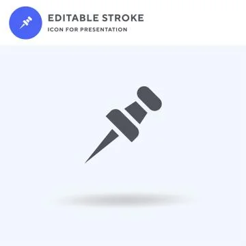 Push Pin icon vector, filled flat sign, solid pictogram isolated on white, logo 스톡 일러스트