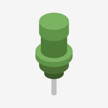 Push pin isometric illustrated Stock Illustration