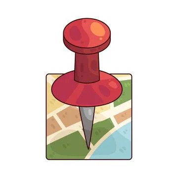 Push Pin on Map illustration Stock Illustration