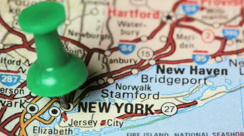 Push pin in New York Stock Footage 459683