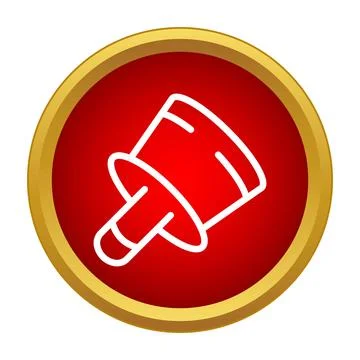 Push pin notification icon on red background イラスト素材