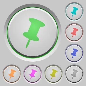 Push pin push buttons Stock Illustration
