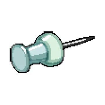 Push pin push pin pixel art vector illustration sign Stock Illustration