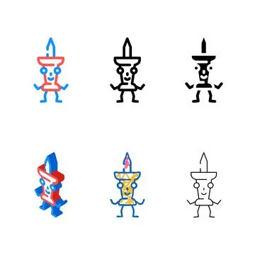 Push pin school character range color icon vector Stock Illustration