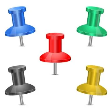 Push pin set vector design illustration isolated on white background Stock Illustration