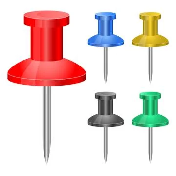 Push pin set vector design illustration isolated on white background Stock Illustration