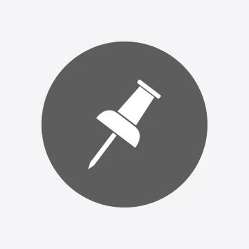 Push pin sign symbol. Stock Illustration