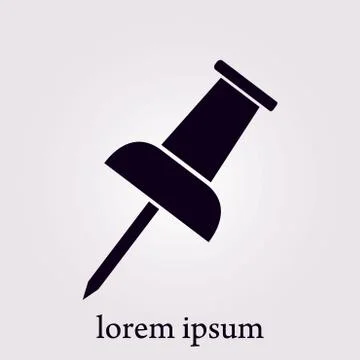 Push pin sign symbol. Stock Illustration
