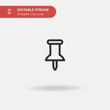 Push Pin Simple vector icon. Illustration symbol design template for web mobi Stock Illustration
