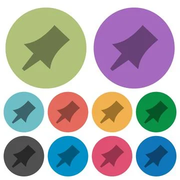 Push pin solid color darker flat icons Stock Illustration