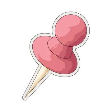 Push pin sticker illustration Stock Illustration