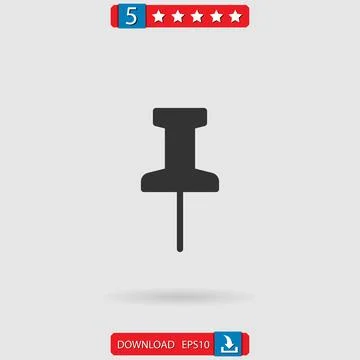 Push pin vector icon Stock Illustration