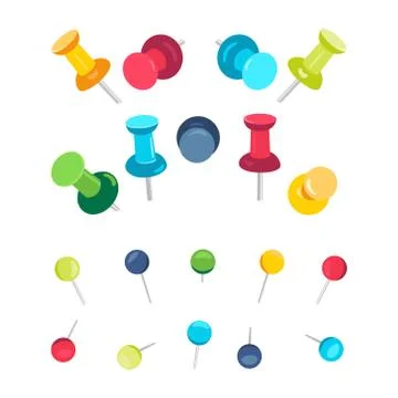 Push pins collection Stock Illustration