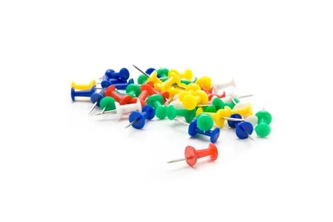Push-pins coloured Stock Photos